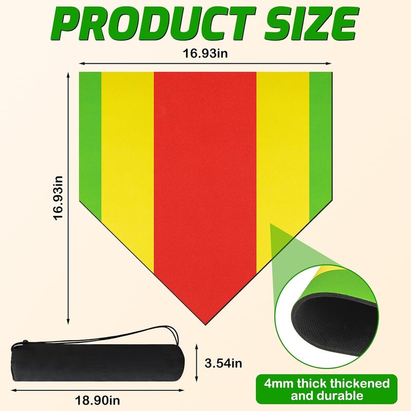 TRINKA Baseball & Softball Home Plate, 17 Inch Colored Portable Baseball Zone Training Home Plate with Carry Bag, Lightweight Non-Slip Rubber Mat Softball Bases Tool for Pitching and Hitting Practice - Image 2